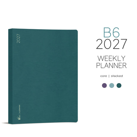 Wonderland222 2027 B6 Weekly Planner Core Stacked Weekends Layout Cover Image with All Colors