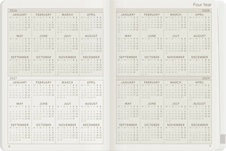 Wonderland222 2027 A6 Planner Core Stacked Weekends Four Year Layout
