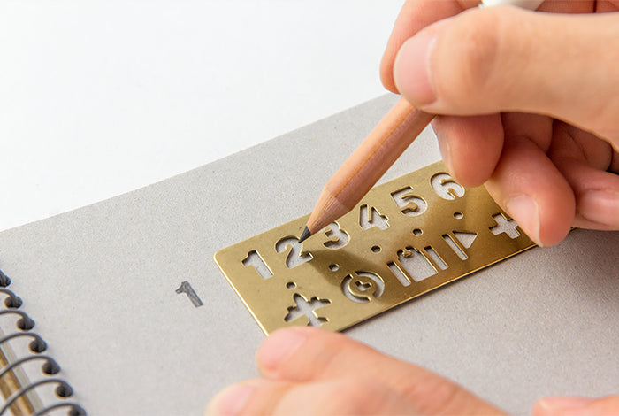 TRAVELER's Company Brass Template Bookmarks Numbers in Use