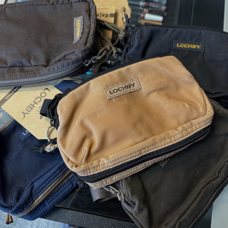 Lochby Cases Piled on Top of One Another Showcasing the Logo