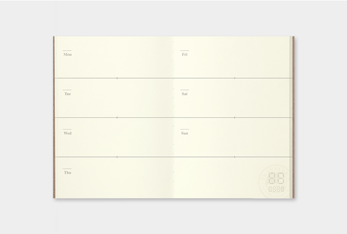 TRAVELER'S Notebook Undated Diary Refill Passport Weekly Open