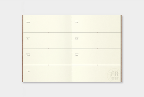 TRAVELER'S Notebook Undated Diary Refill Passport Weekly Open