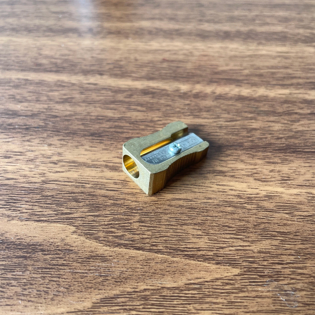 M+R Brass Pencil Sharpener / Wedge (Single-Hole)