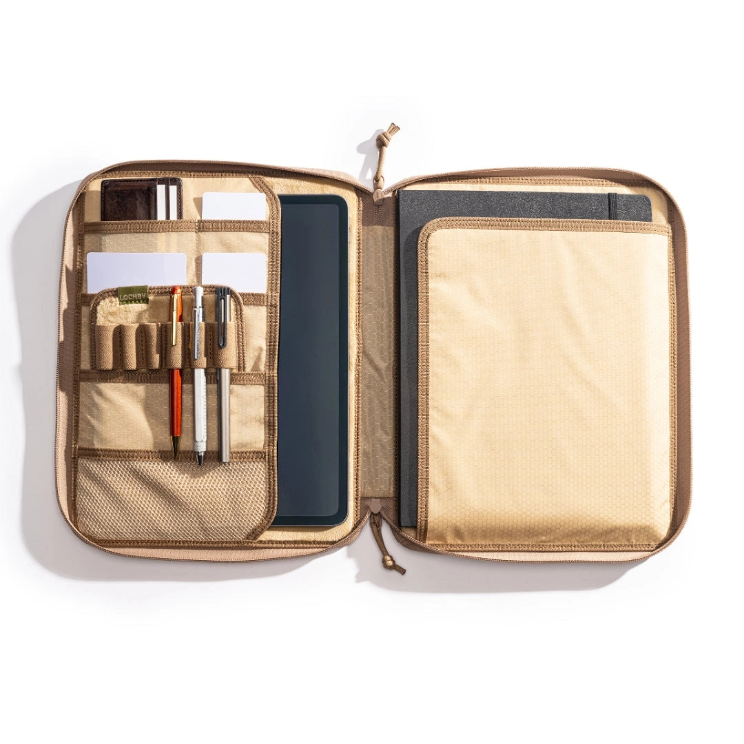 Lochby Daily Folio showing open case in A4 size