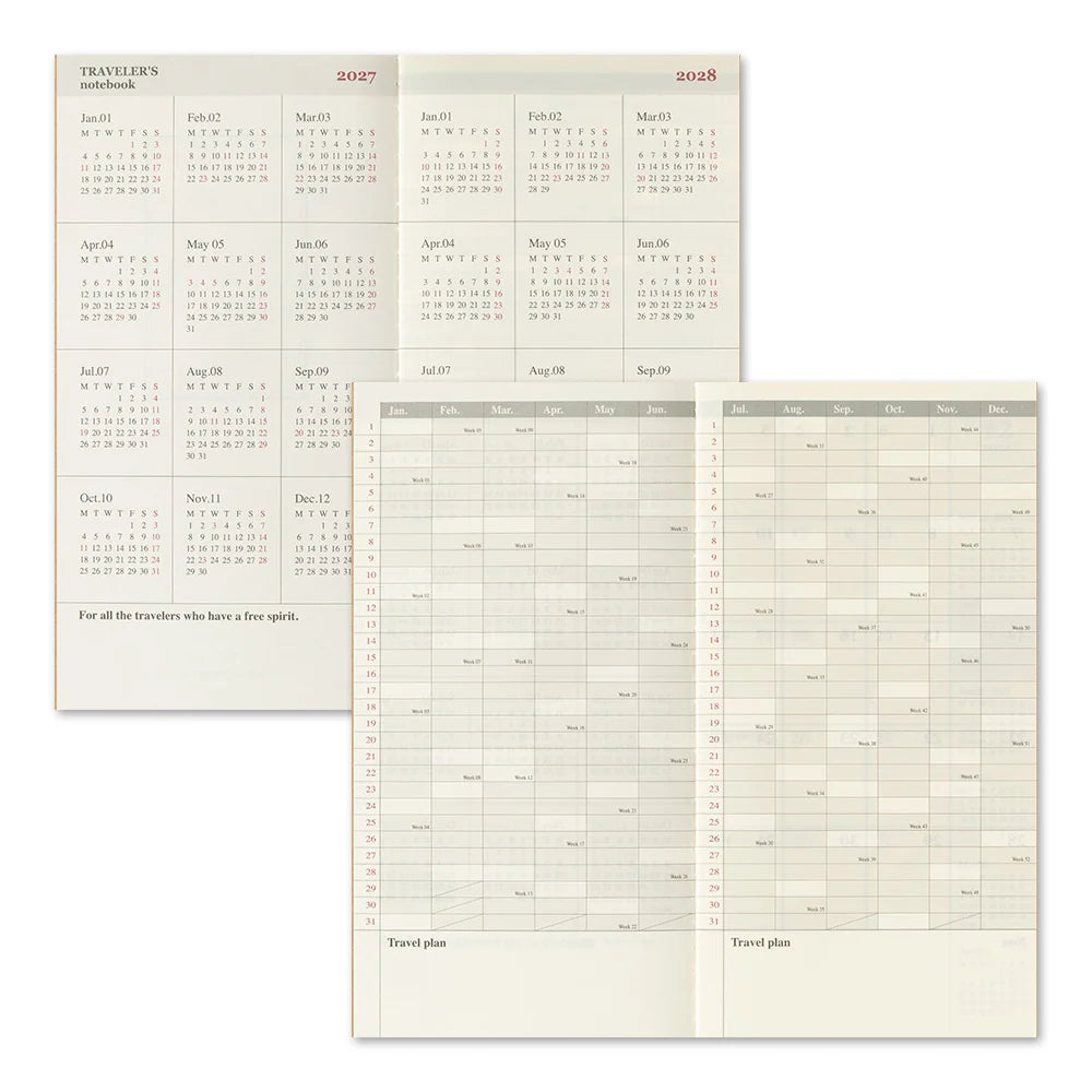 TRAVELER'S Company 2027 Diaries Monthly Inside Annual Calendars