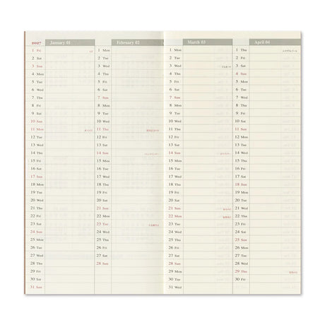 TRAVELER'S Company 2027 Diaries Weekly Vertical Monthly Layout