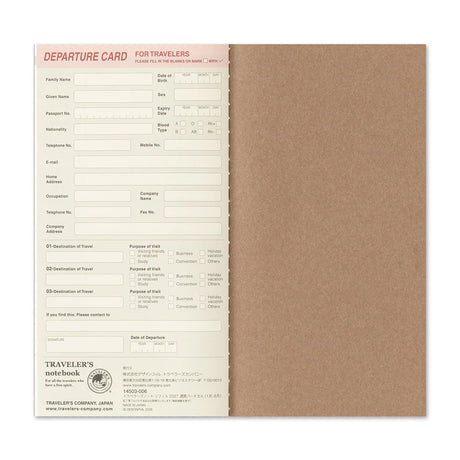 TRAVELER'S Company 2027 Diaries Weekly Vertical Inside Back Cover Layout