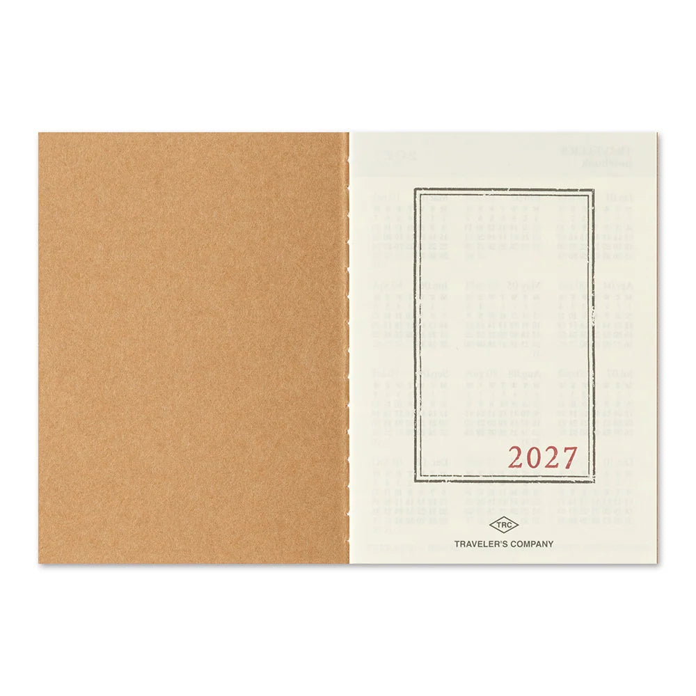 2027 TRAVELER'S Company Monthly Diary Passport Size Inside Cover