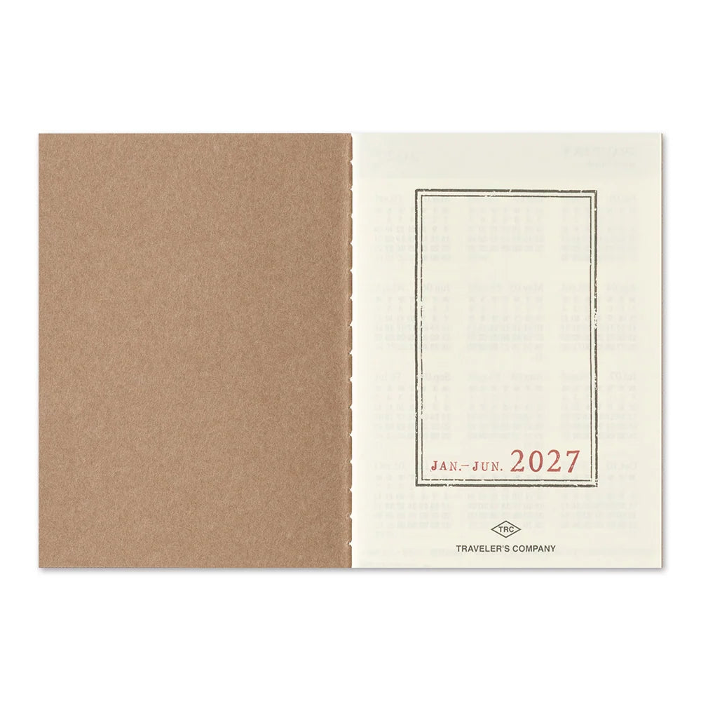 2027 TRAVELER'S Company Weekly Diary Passport Size Inside Cover Insert