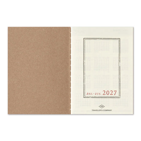 2027 TRAVELER'S Company Weekly Diary Passport Size Inside Cover Insert