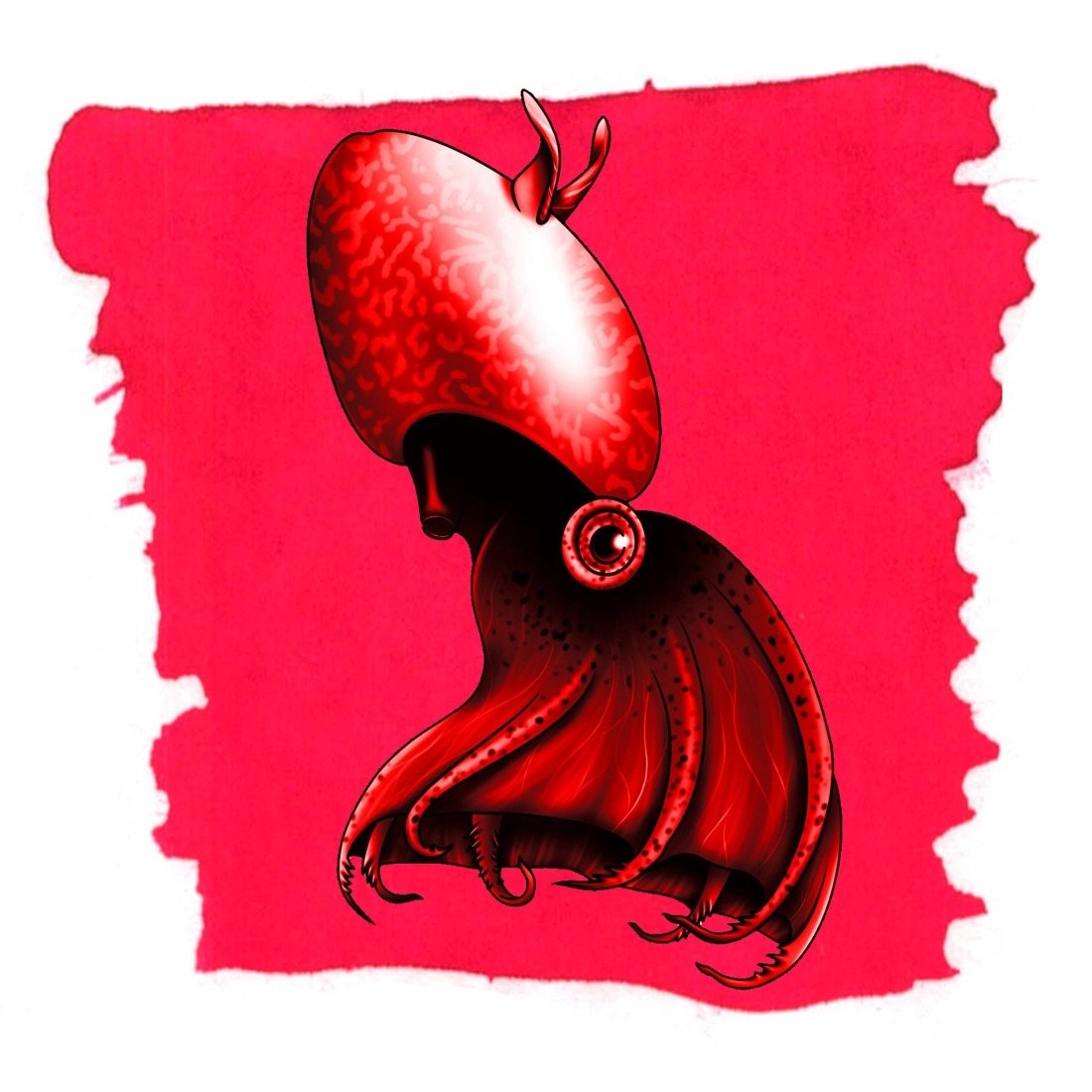 Anderillium Ink Cephalopod Vampire Squid Red