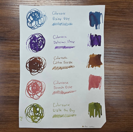 Colorverse Joy in the Ordinary Ink Bottles Swatches