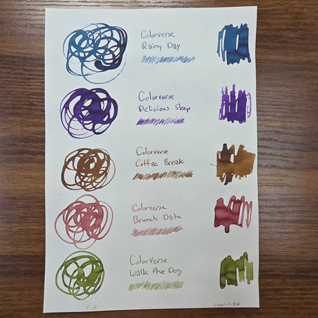 Colorverse Joy in the Ordinary Ink Bottles Swatches on Graphilo