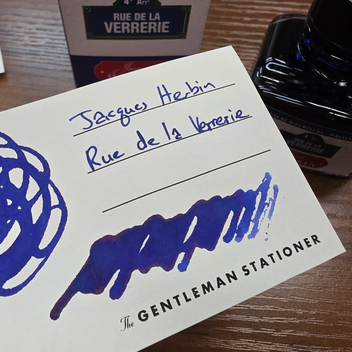 Herbin Les Couleurs de paris Rue de law Verriere Blue Ink Swatch