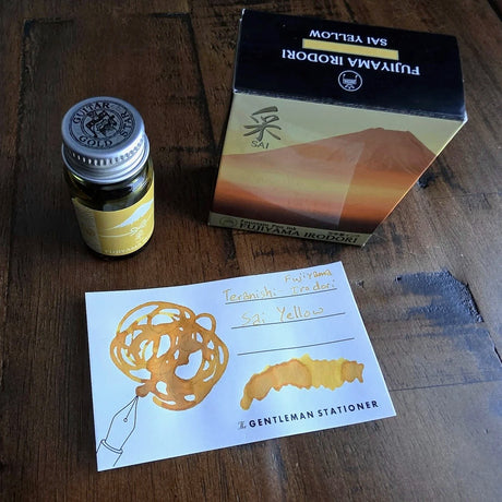 Teranishi Fujiyama Irodori Fountain Pen Ink Sai Yellow Swatch