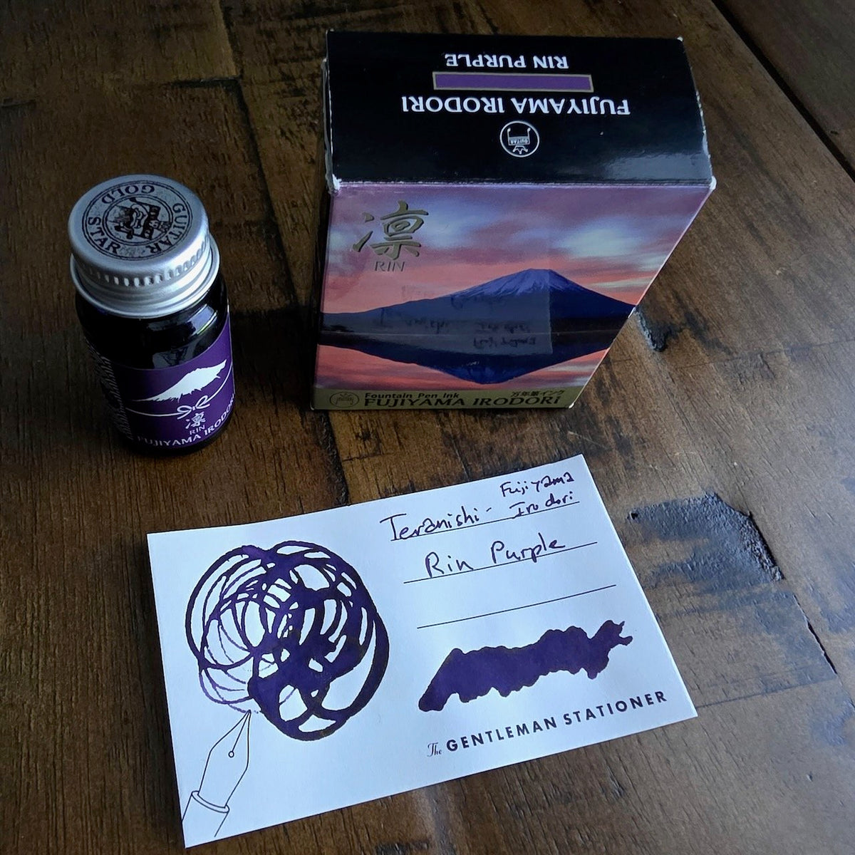 Teranishi Fujiyama Irodori Fountain Pen Ink Rin Purple Swatch