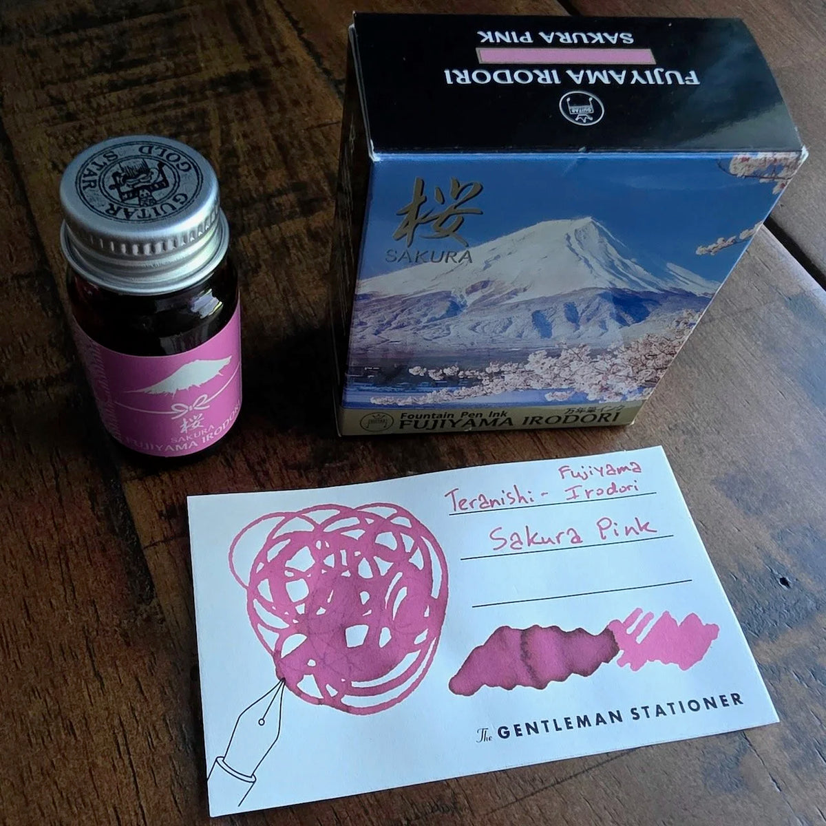 Teranishi Fujiyama Irodori Fountain Pen Ink Sakura Pink Swatch