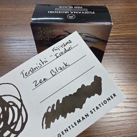 Teranishi Fujiyama Irodori Fountain Pen Ink Zen Black Swatch Close-Up