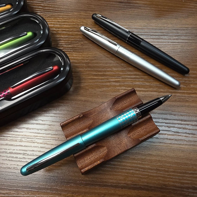 Pilot Metropolitan Rollerball Pen Uncapped on Pen Stand