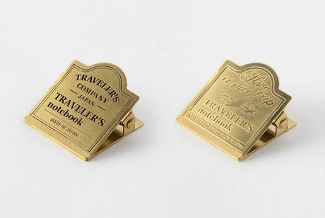 TRAVELER'S Company Brass Notebook Clip Two Different Styles