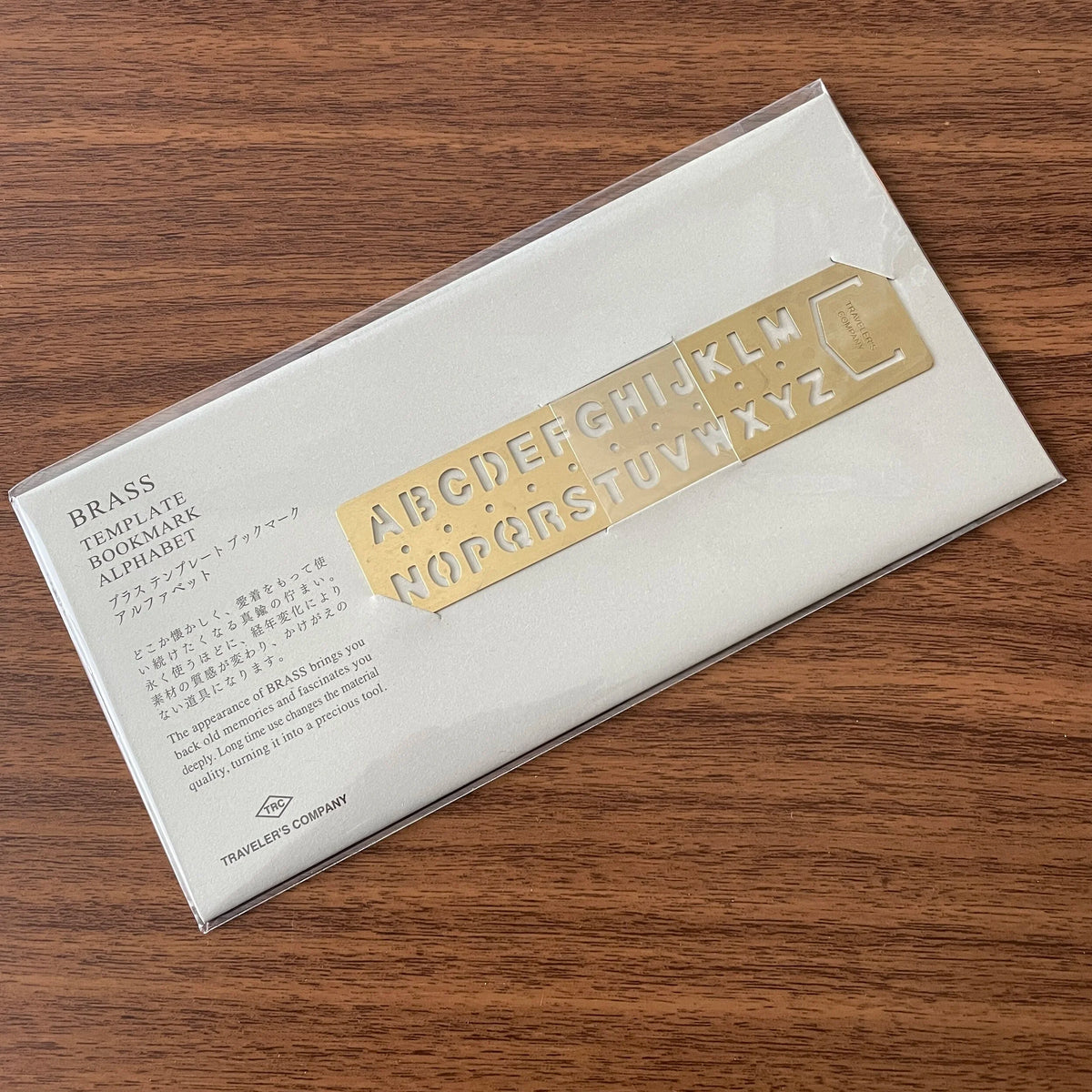 TRAVELER's Company Brass Template Bookmarks Alphabet
