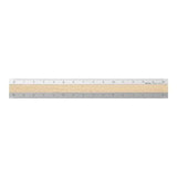 Midori Aluminum + Wood Rulers Silver Horizontal