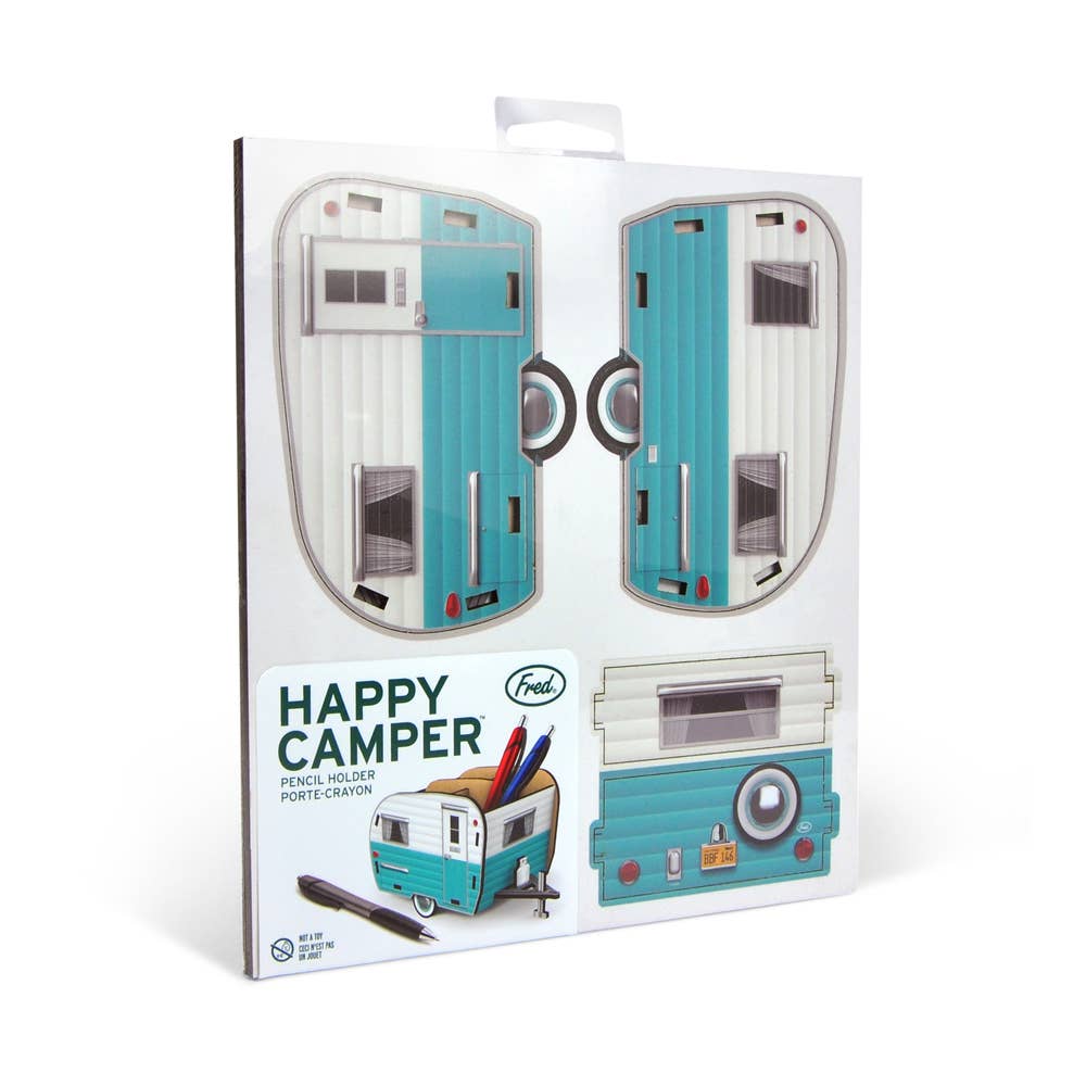 Fred & Friends Happy Camper Pencil Holder in Flat Pack