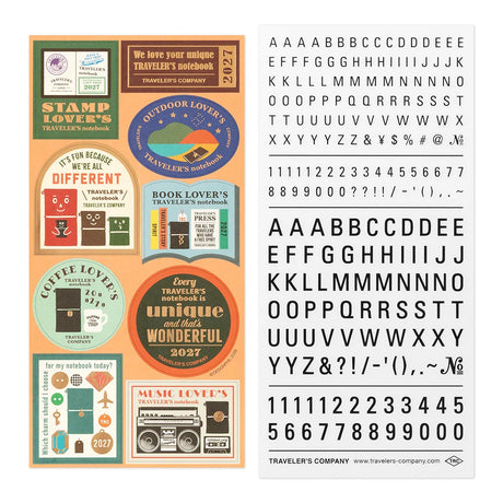 TRAVELER'S Diary 2027 Themed Sticker Sheets Showing dry transfer stickers and large art stickers