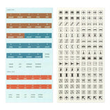 TRAVELER'S Diary 2027 Themed Sticker Sheets Showing date and day labels