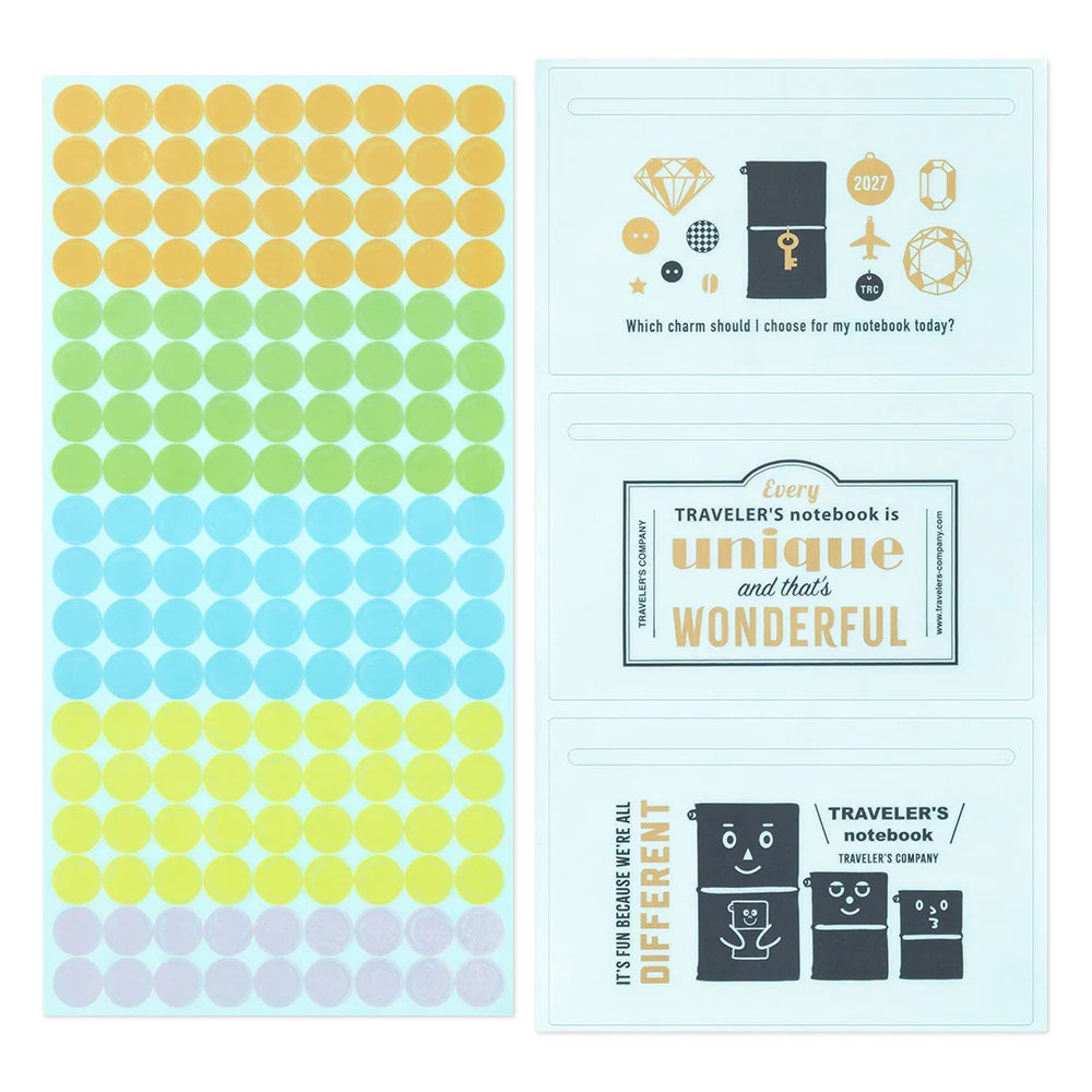 TRAVELER'S Diary 2027 Themed Sticker Sheets showing dots