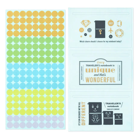 TRAVELER'S Diary 2027 Themed Sticker Sheets showing dots
