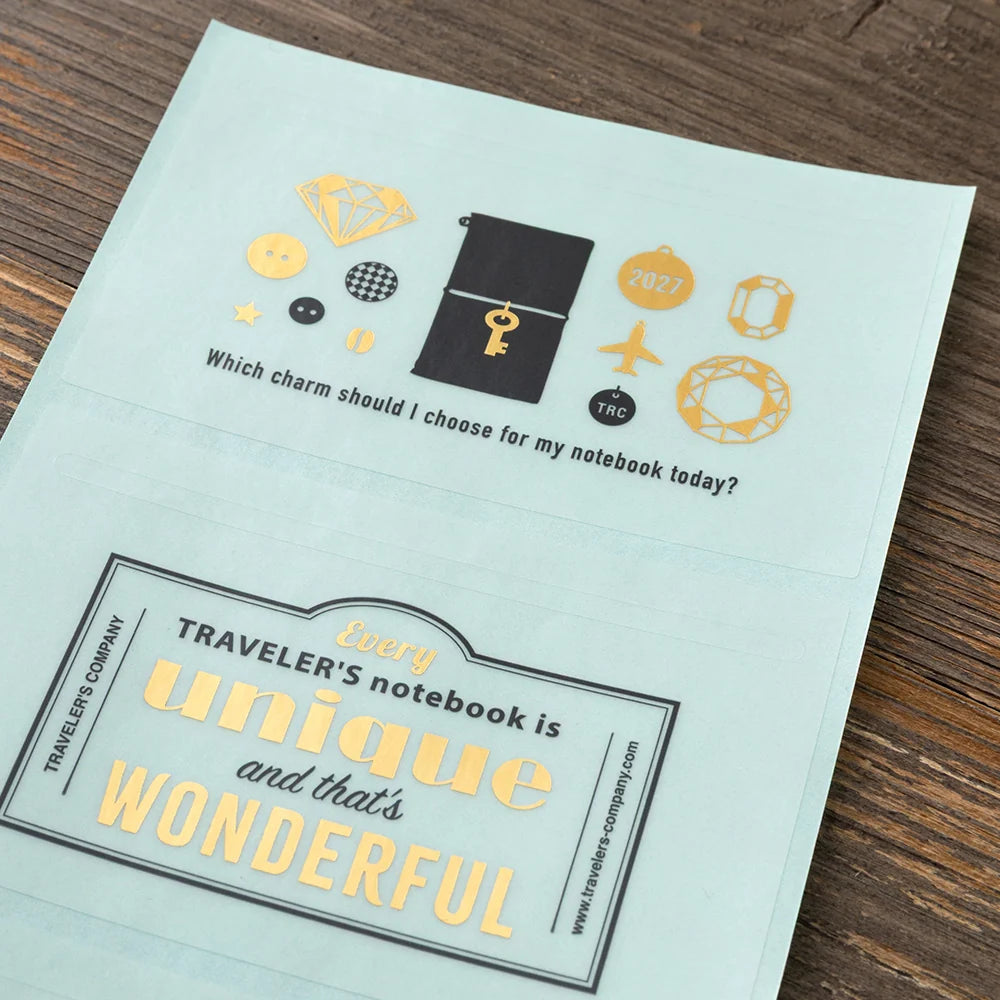 TRAVELER'S Diary 2027 Themed Sticker Sheets showing pockets for internal organization