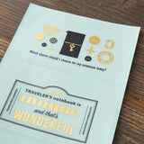 TRAVELER'S Diary 2027 Themed Sticker Sheets showing pockets for internal organization