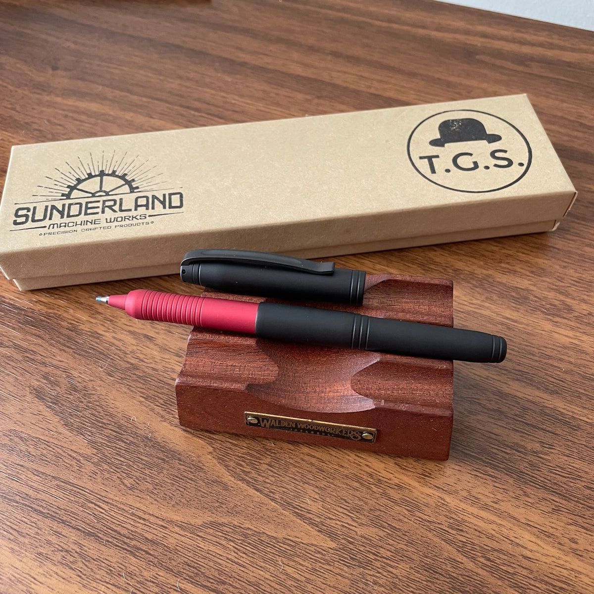 Sunderland MK1 Rollerball Pen TGS Special Edition Uncapped on Pen Stand