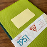 Clairefontaine 1951 Clothbound A5 Notebook Green Specifications showing subject window