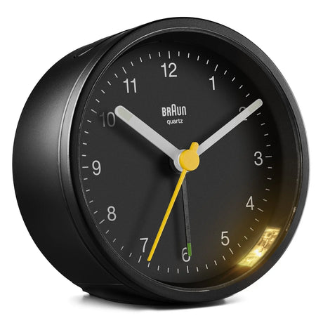 Braun Round Travel Alarm Clock Black