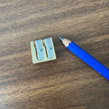 M+R Brass Pencil Sharpener / Wedge (Two-Hole)
