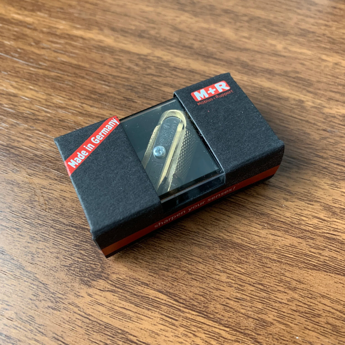 M+R Brass Pencil Sharpener / "Castor" Long-Point
