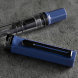 TWSBI Slate Blue + Onyx Fountain Pen Showing Cap
