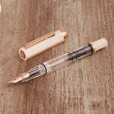 TWSBI ECO Creme and Rose Gold Fountain Pen Uncapped Cover