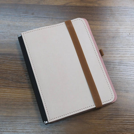 Roterfaden Taschenbegleiter LTD_039 A5 Natural Leather Cover with Tan Elastic