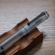 Opus 88 Clear Demonstrator Fountain Pen Cap and Clip Close-up