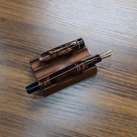 Opus 88 Harmony Fountain Pen Brown Acrylic Uncapped