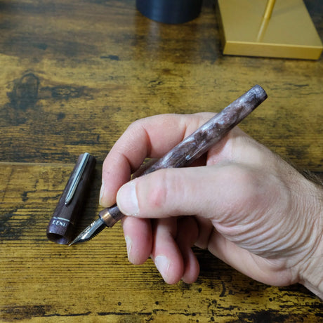 Benu Haute Fountain Pens Satin Uncapped In Hand