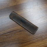 Galen Leather Single Pen Sleeves Pebbled Dark Brown