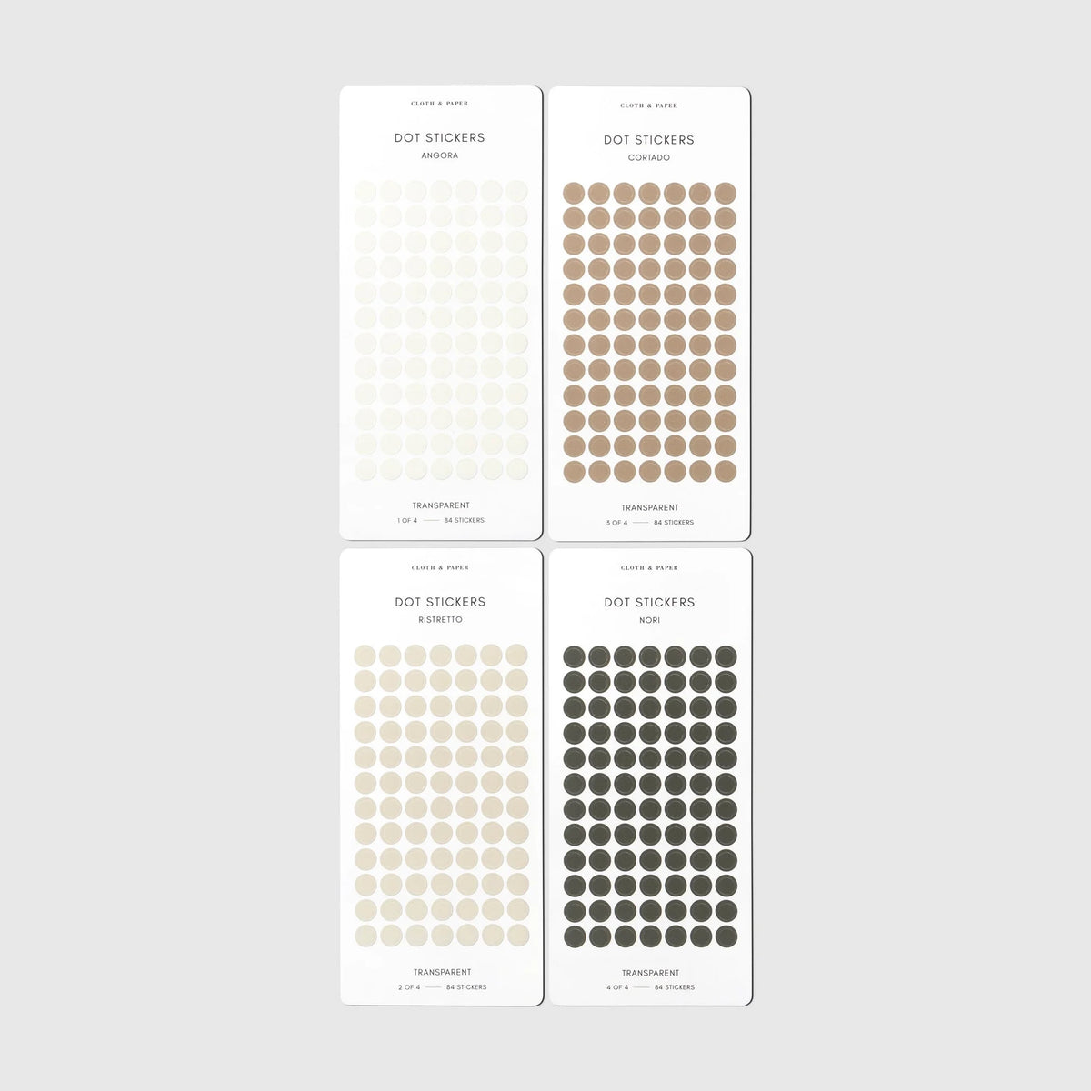 Cloth & Paper Document Flags Dot Stickers Second set of Four Colors