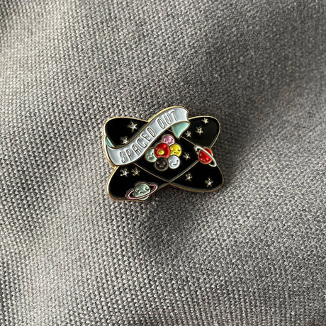 Spaced Out Planets and Atoms Hard Enamel Lapel Pin