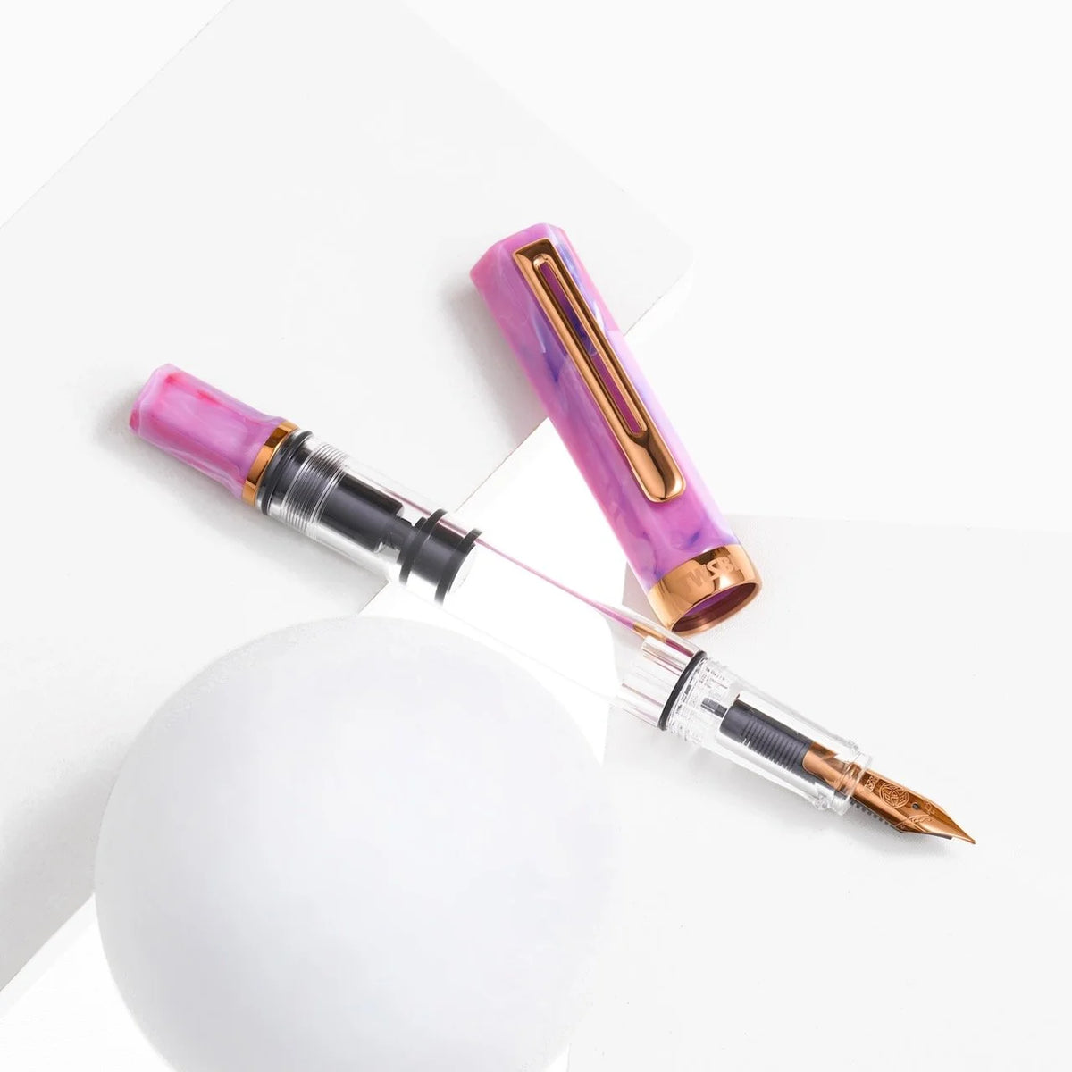 TWSBI ECO Fluorite Purple + Bronze Fountain Pen Uncapped Cover