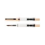 TWSBI ECO Creme and Rose Gold Fountain Pen Capped and Uncapped