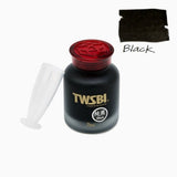 Black Ink Bottle with red cap and TWSBI branding on a white background